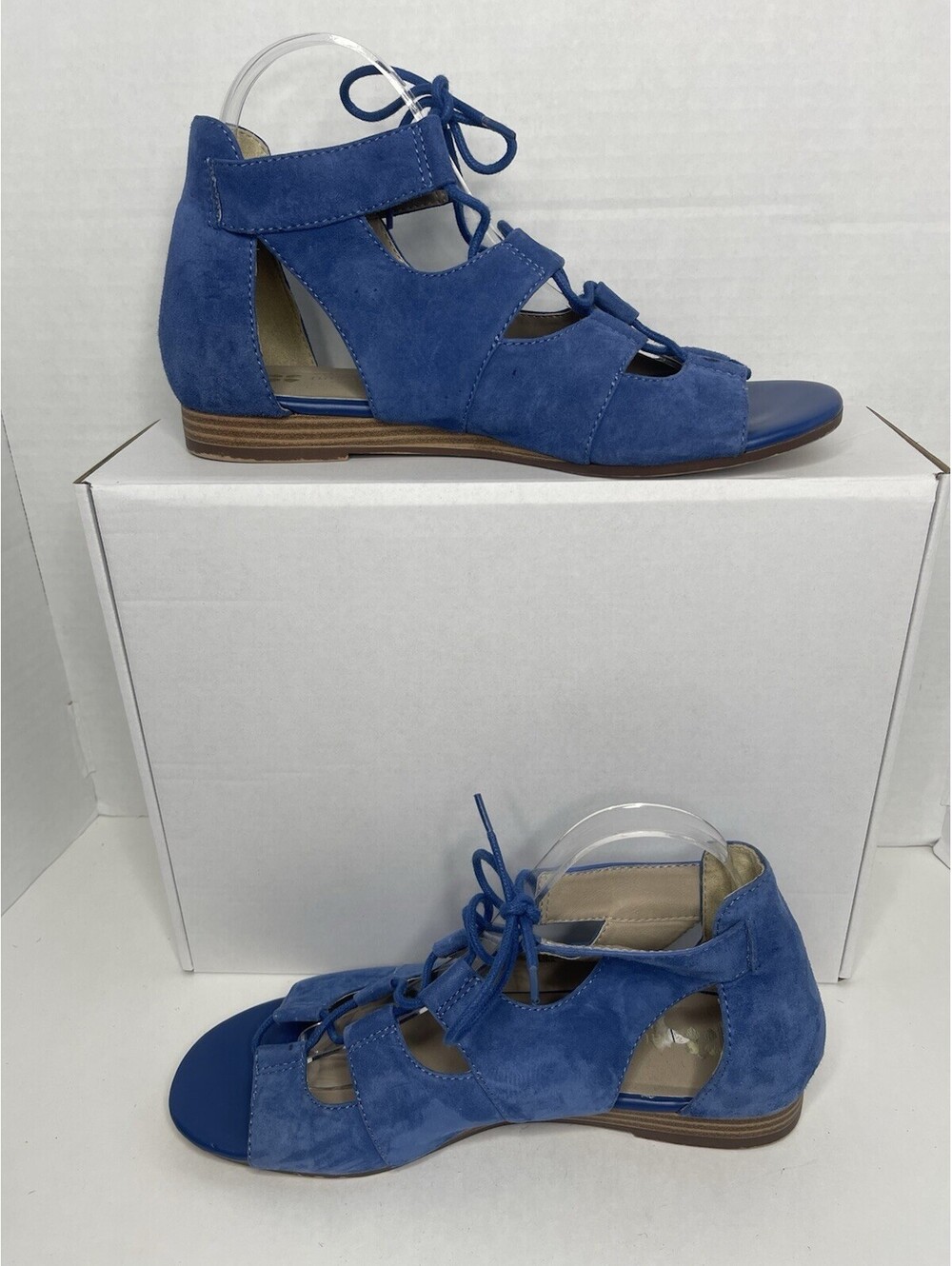 Naturalizer “Kira” Lace‑Up Suede Sandals – Royal/Cobalt Blue| Size 9.5N